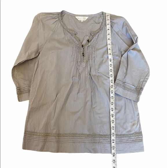 NORTHERN REFLECTIONS Grey Cotton Peasant Top XS - Picture 8 of 8